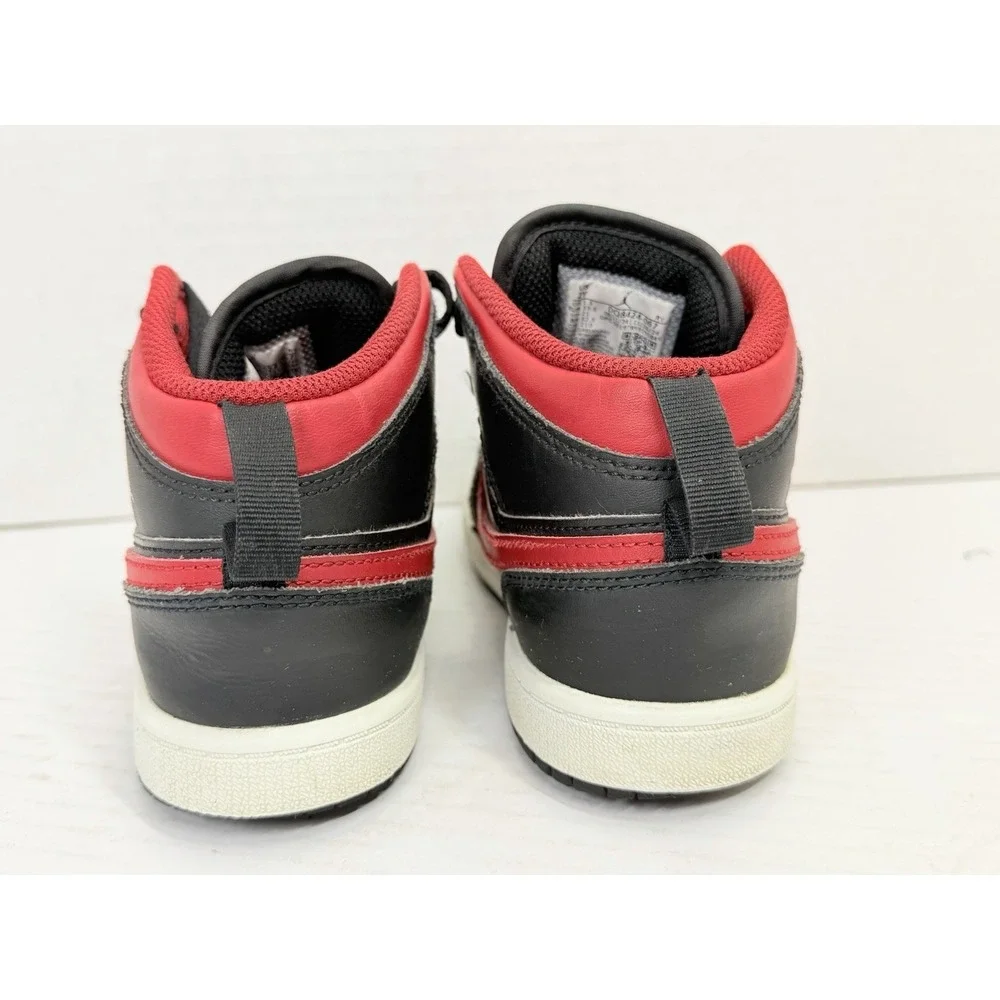 Nike Air Jordan 1 Mid Bred Twist Black Red GS Youth 2Y DQ8424-067